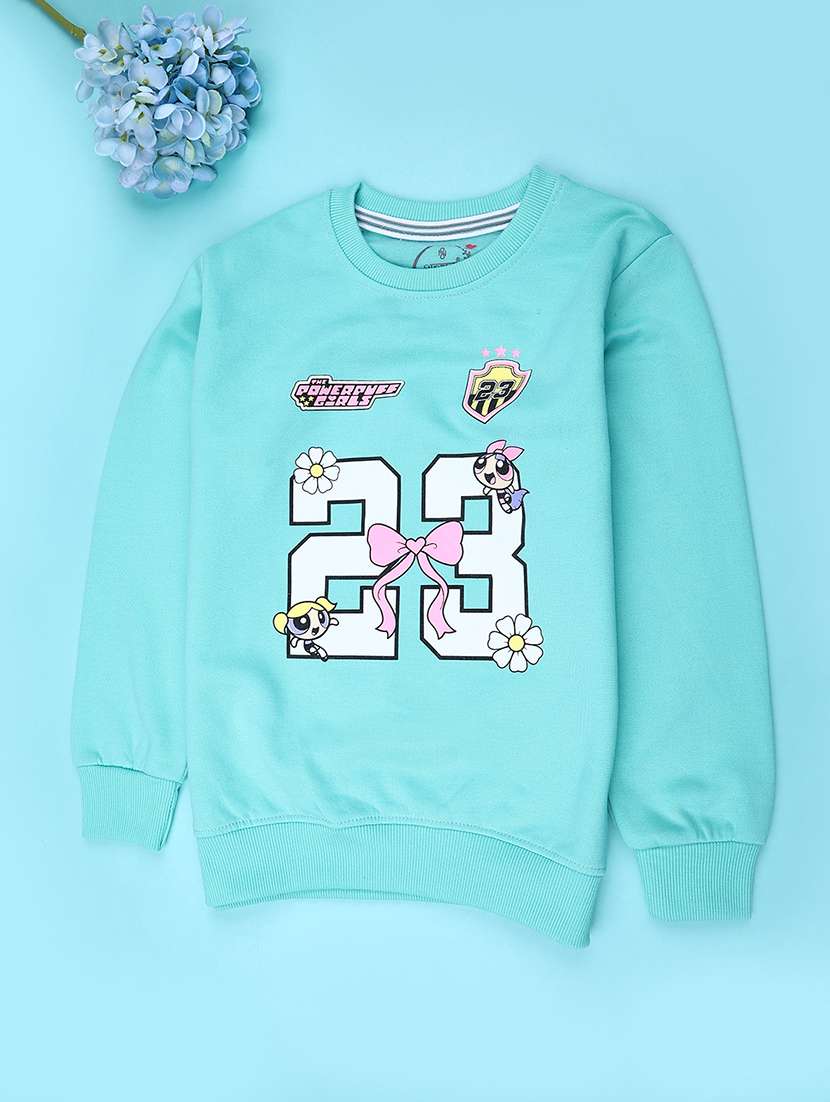 girls typographic long sleeve sweatshirt