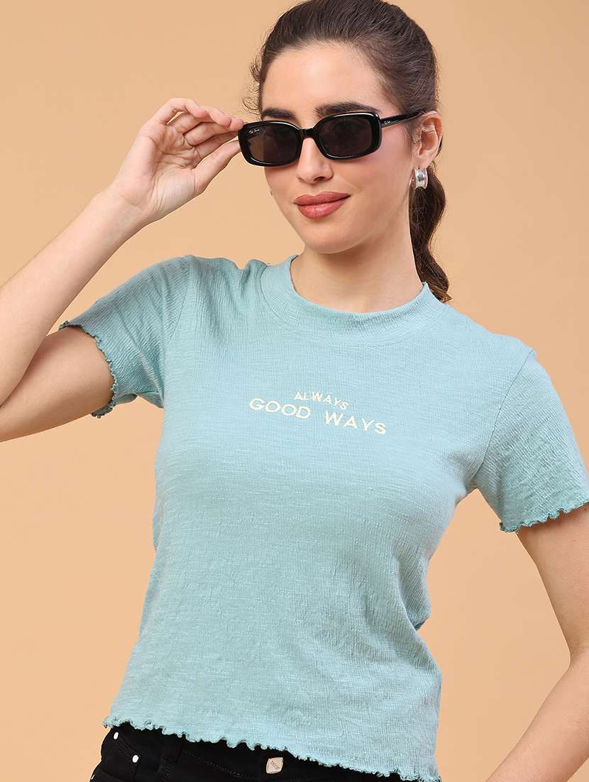women solid short sleeve t-shirt