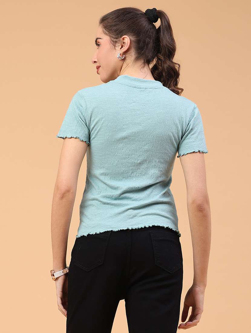 women solid short sleeve t-shirt - 22217203 -  Standard Image - 3