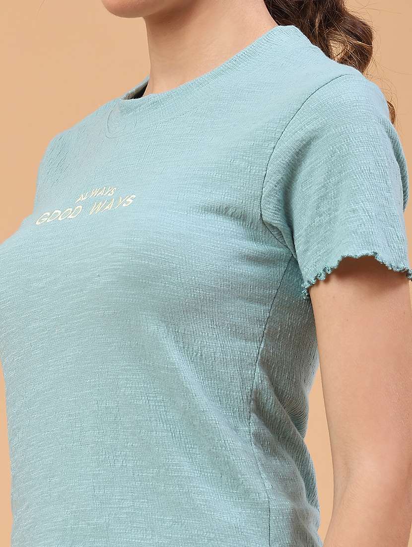 women solid short sleeve t-shirt - 22217203 -  Standard Image - 5