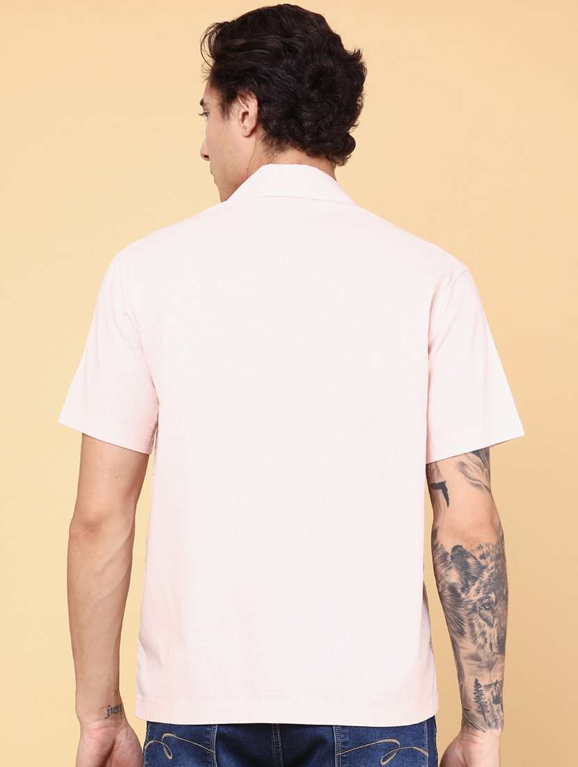 men pink cotton casual shirt - 22217211 -  Standard Image - 3