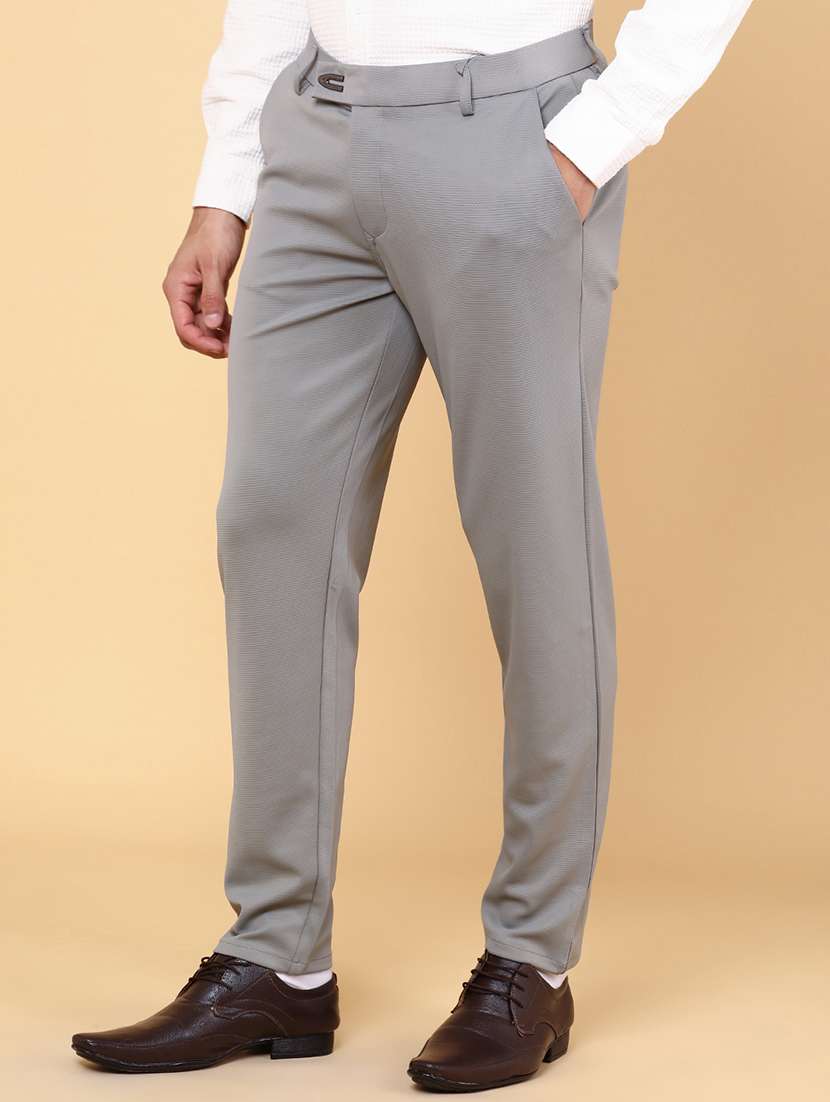 men grey cotton chinos casual trouser