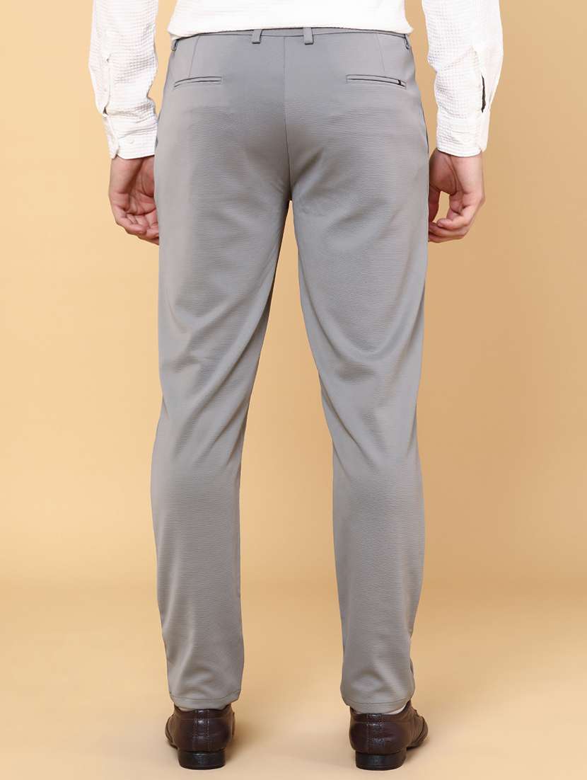 men grey cotton chinos casual trouser - 22217237 -  Standard Image - 3