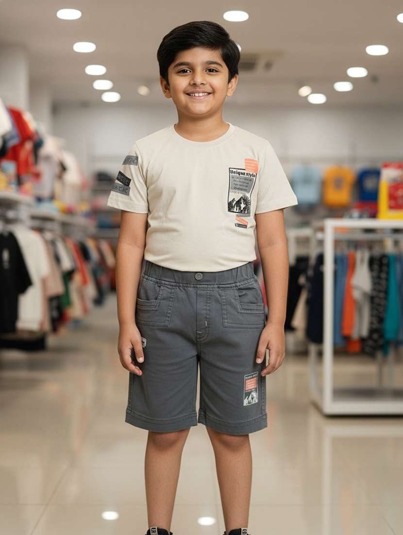 boys printed t-shirt & shorts co-ords set - 22217245 -  Standard Image - 5