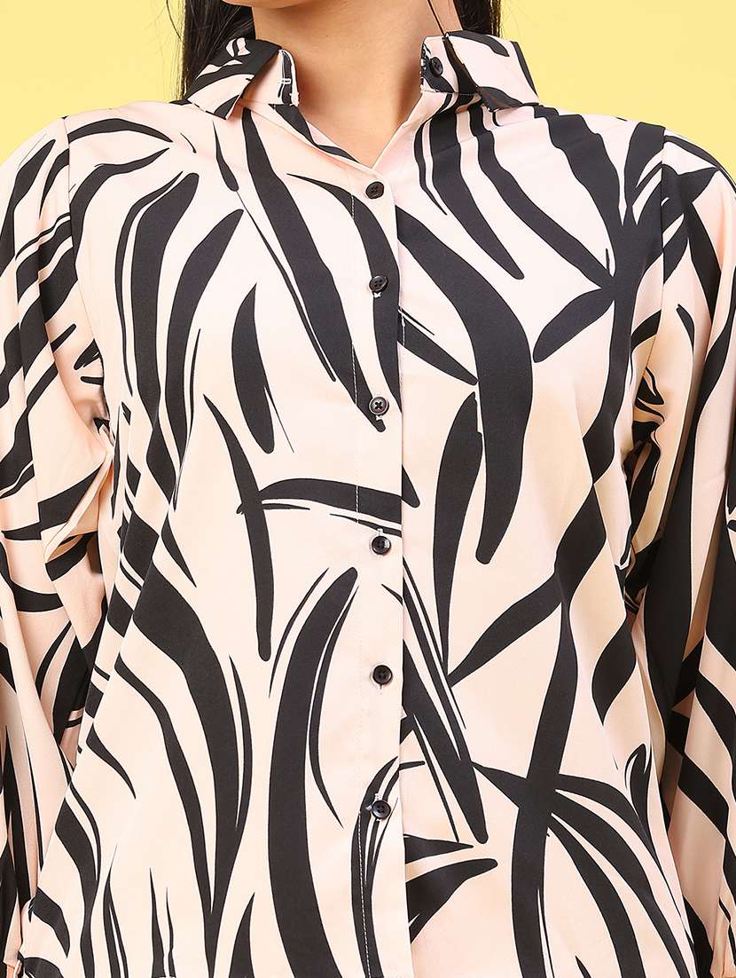 women printed collared puff sleeve shirt - 22217266 -  Standard Image - 5
