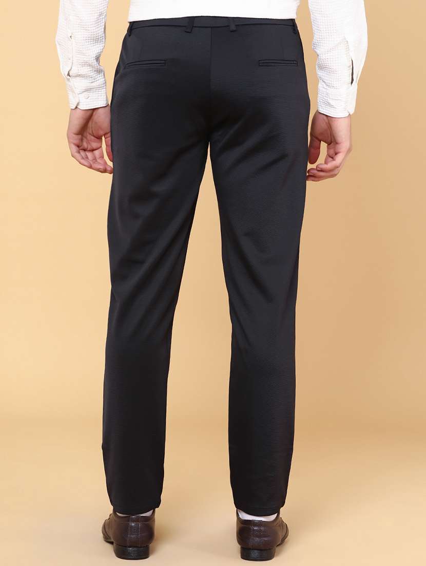 men black cotton chinos casual trouser - 22217286 -  Standard Image - 3