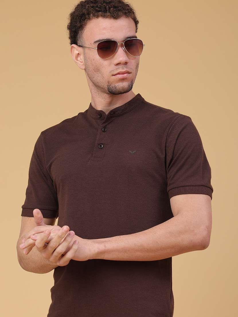 men solid short sleeve regular fit t-shirt