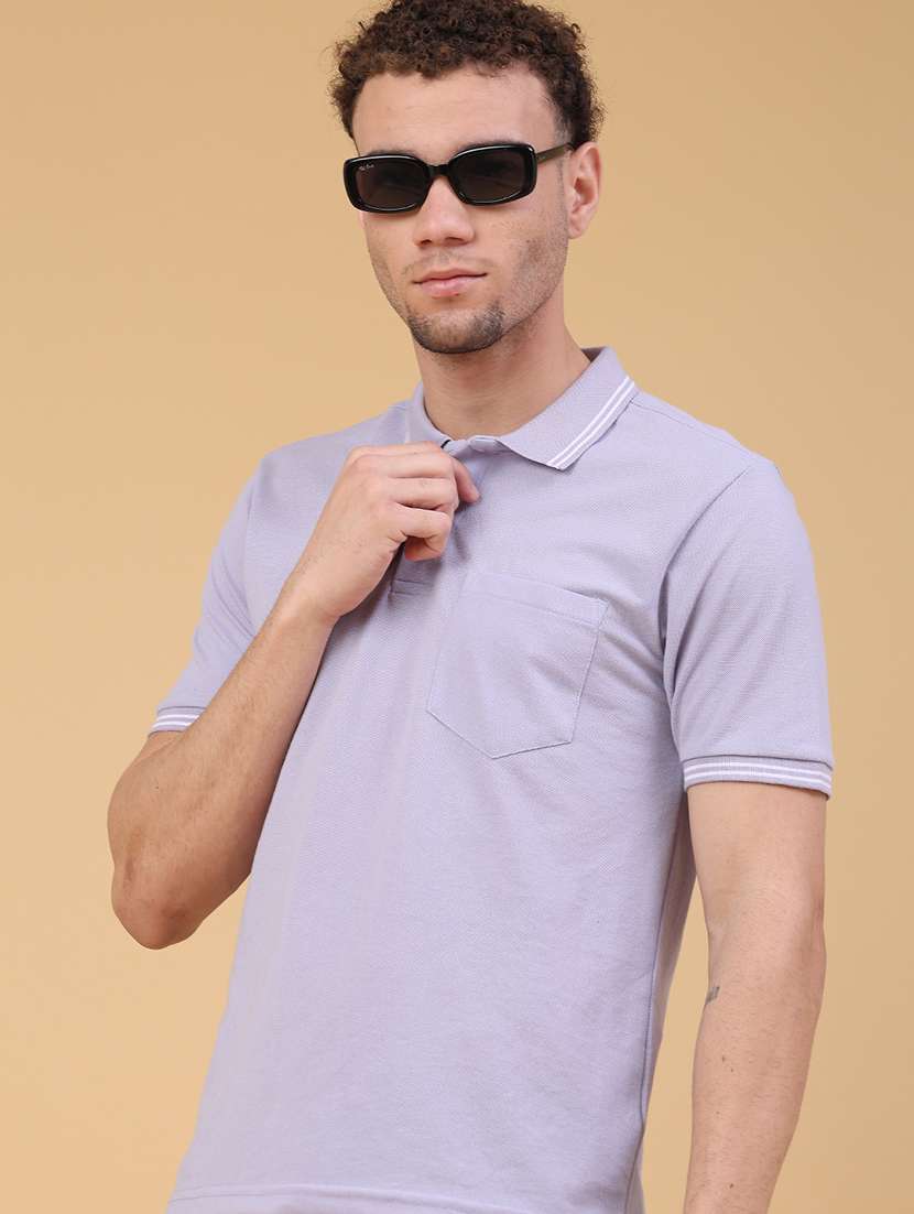 men solid short sleeve regular fit polo t-shirt
