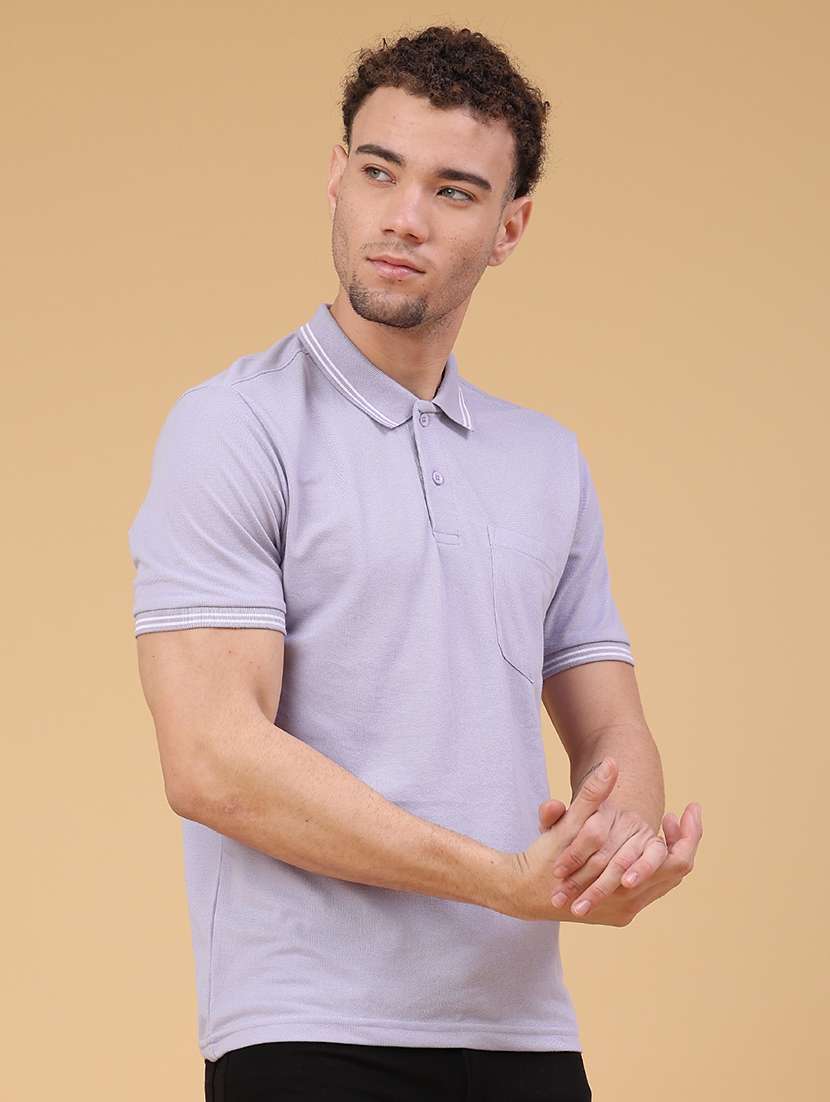 men solid short sleeve regular fit polo t-shirt - 22217340 -  Standard Image - 3