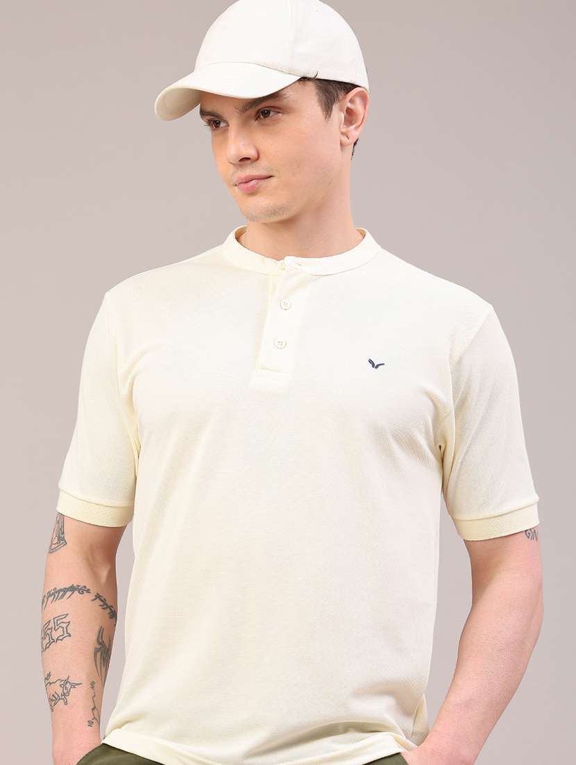 men solid short sleeve regular fit t-shirt