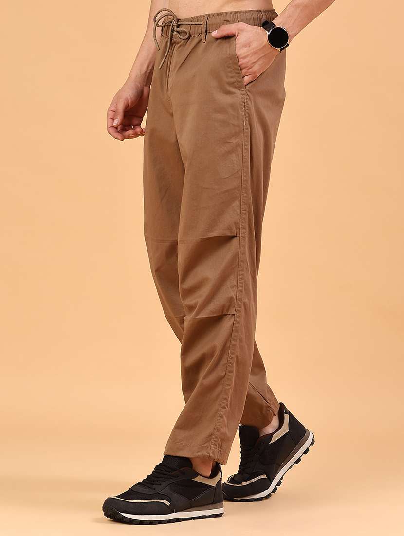 men solid mid rise parachute casual trouser - 22217387 -  Standard Image - 3