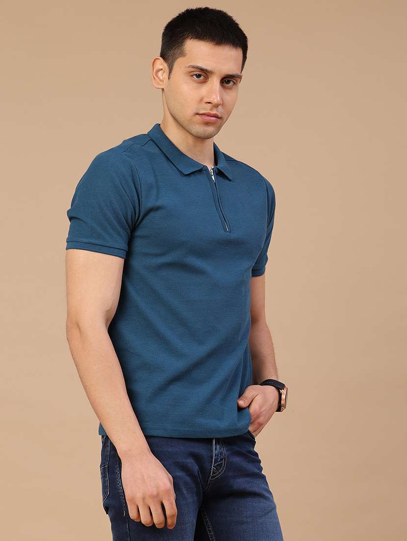 men self design short sleeve slim fit polo t-shirt - 22217430 -  Standard Image - 3