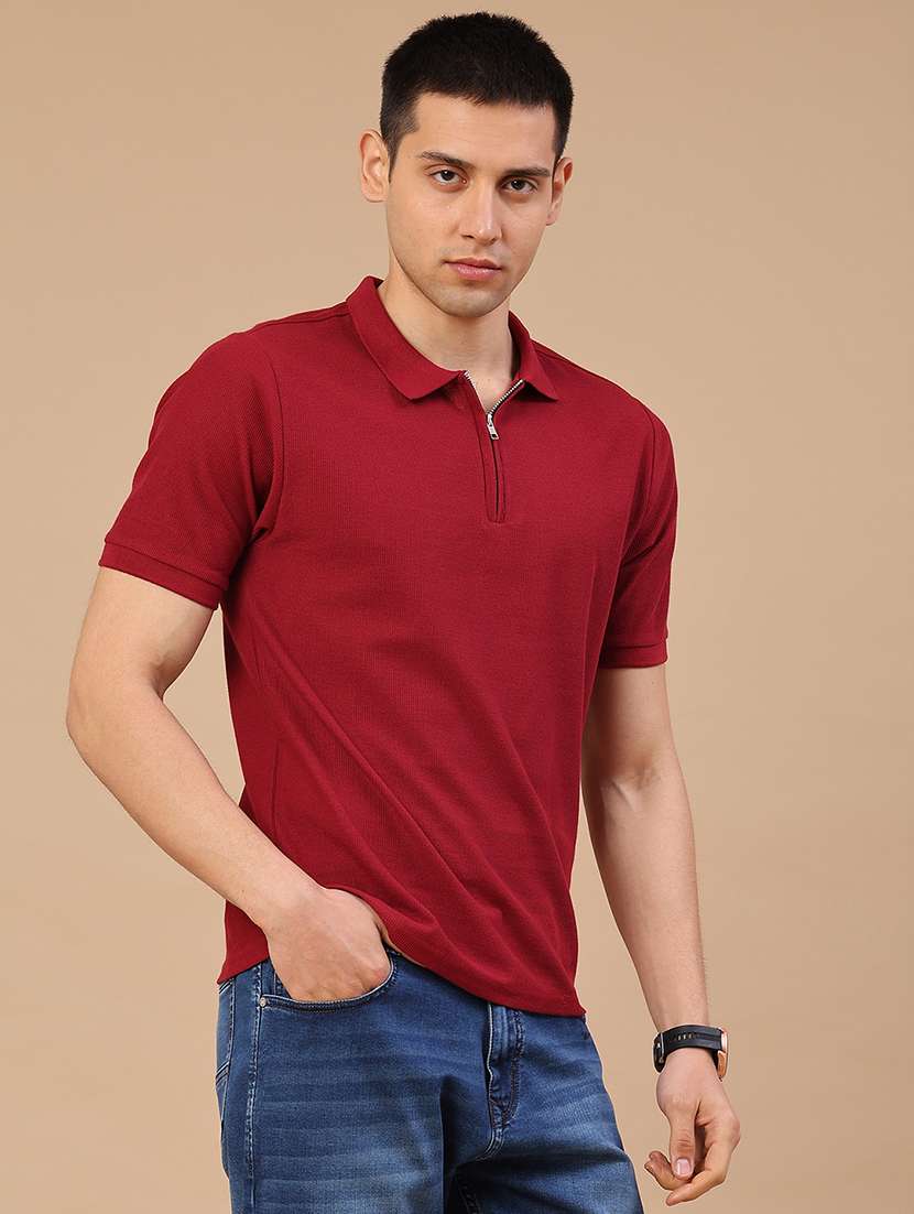 men self design short sleeve slim fit polo t-shirt - 22217431 -  Standard Image - 3