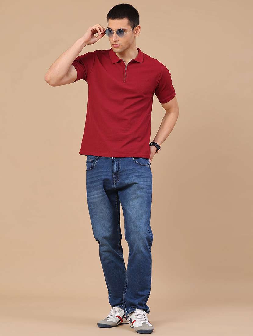men self design short sleeve slim fit polo t-shirt - 22217431 -  Standard Image - 5