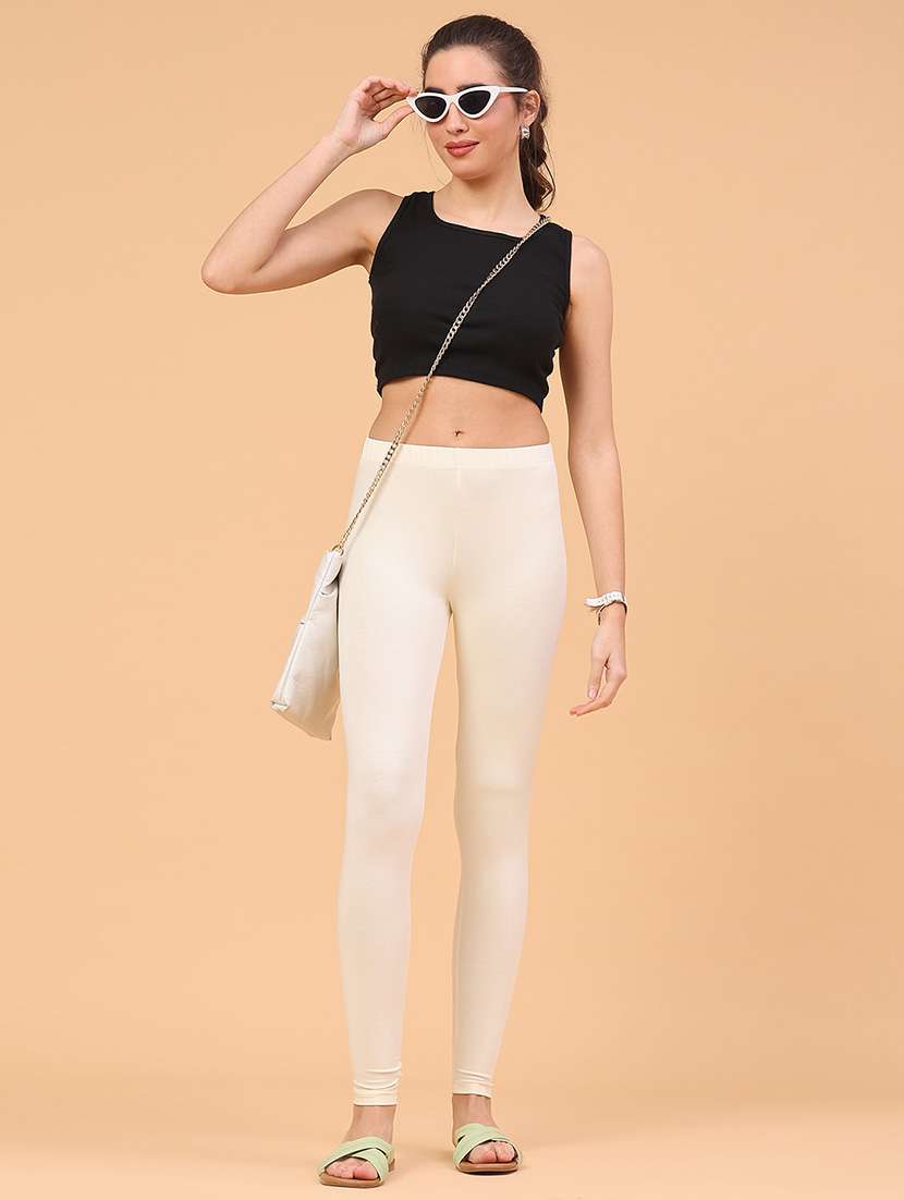 women solid mid rise legging - 22217443 -  Standard Image - 5