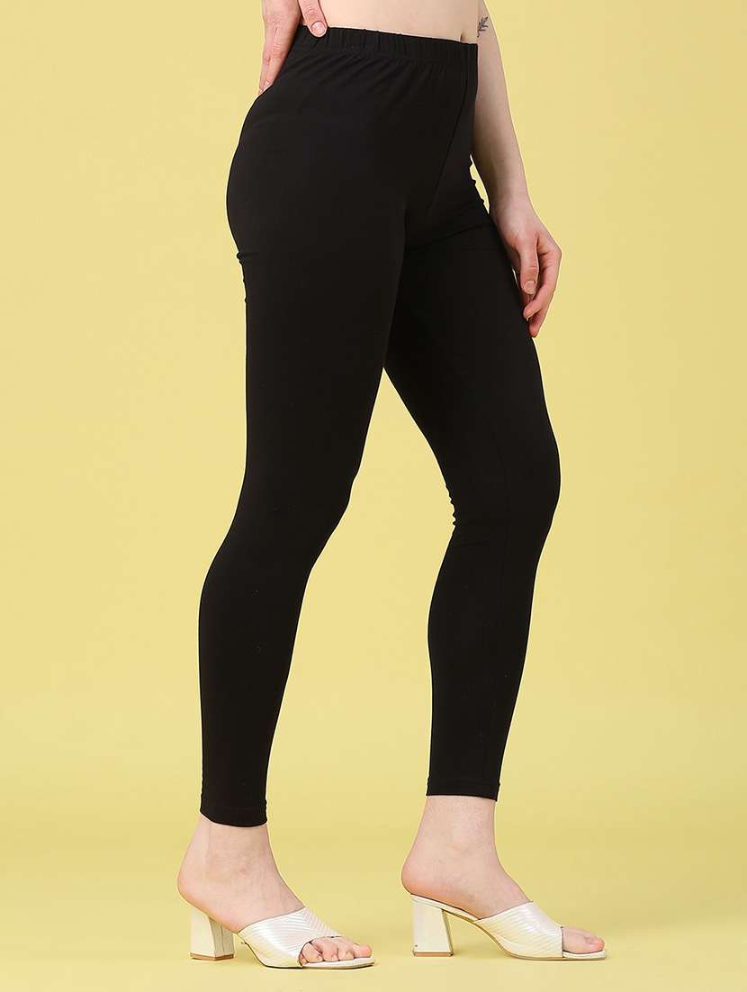 women solid mid rise legging - 22217445 -  Standard Image - 3