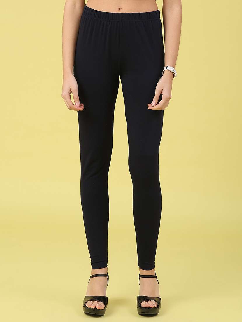 women solid mid rise legging