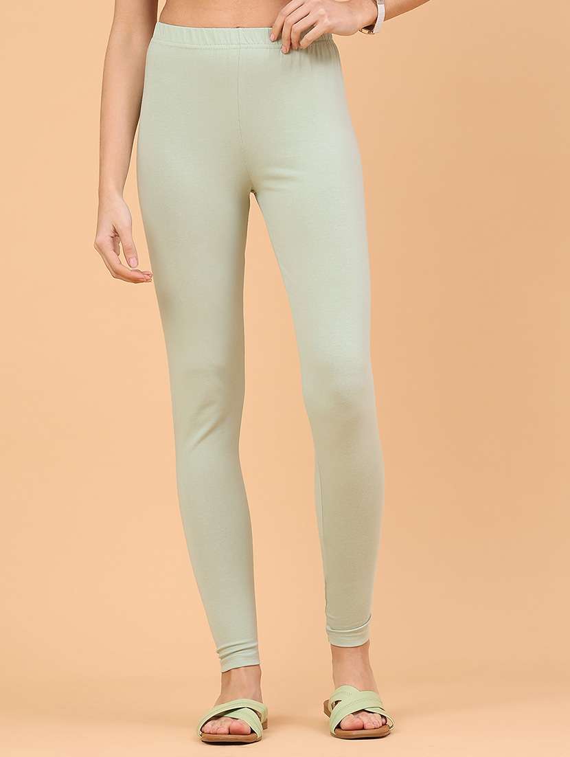 women solid mid rise legging