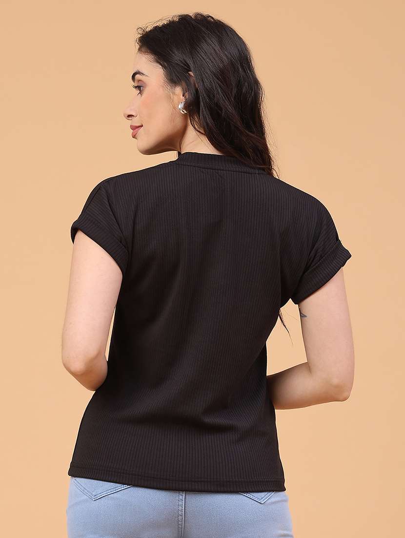 women solid short sleeve t-shirt - 22217455 -  Standard Image - 3