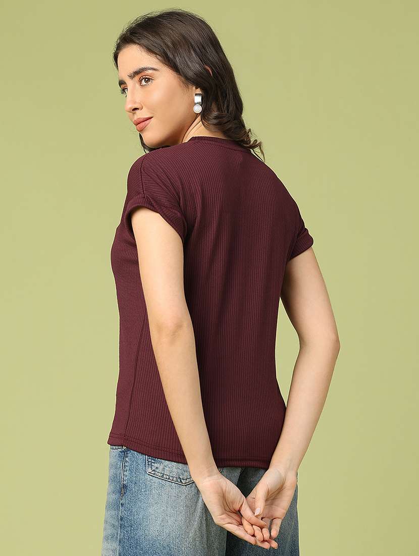 women solid short sleeve t-shirt - 22217456 -  Standard Image - 3