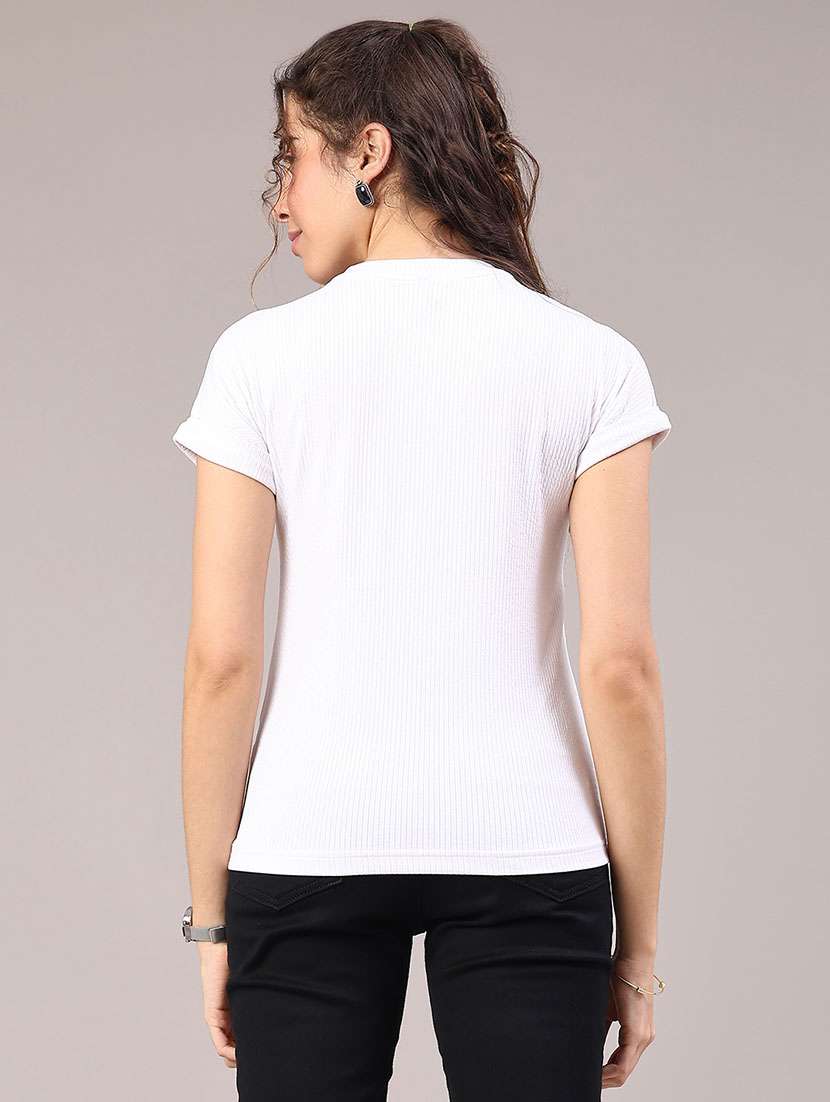 women solid short sleeve t-shirt - 22217457 -  Standard Image - 3