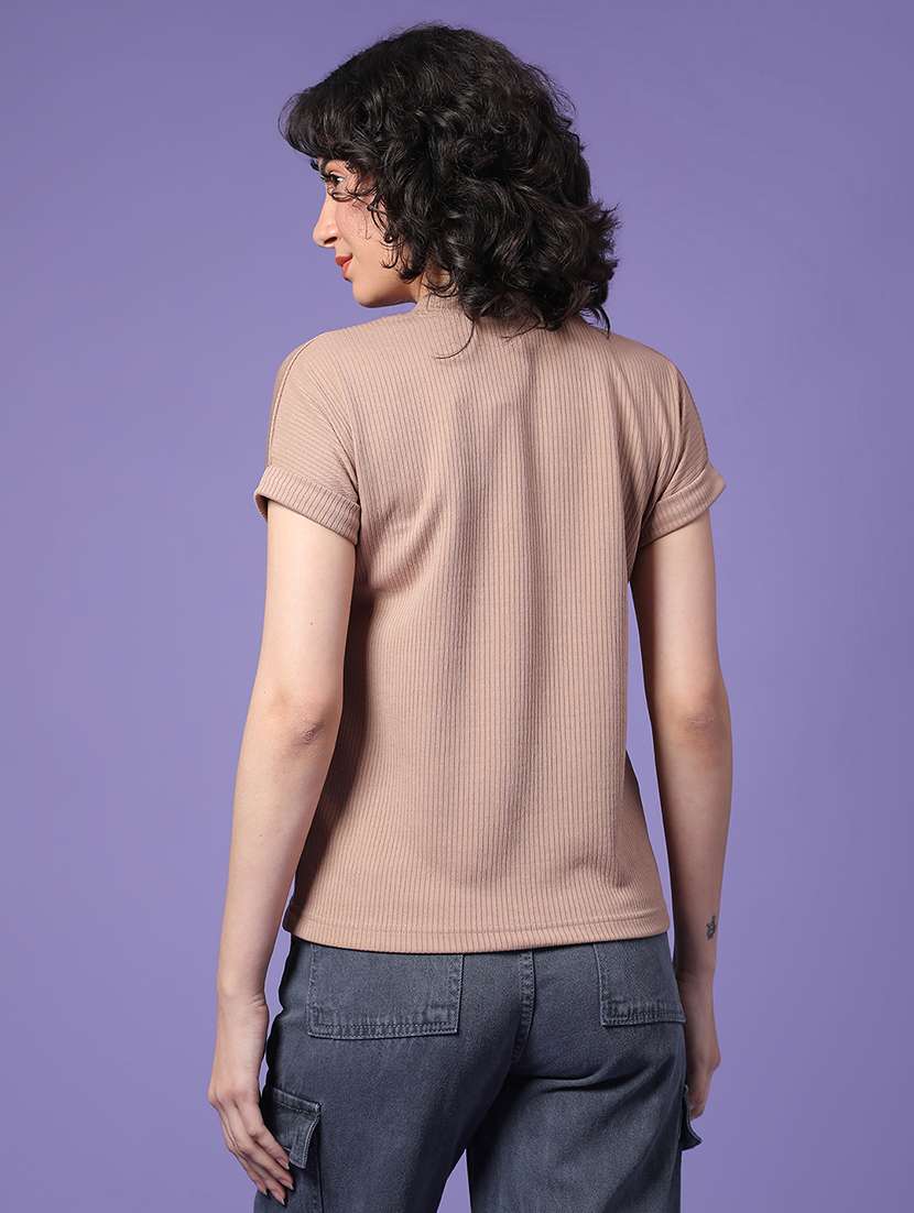 women solid short sleeve t-shirt - 22217458 -  Standard Image - 3