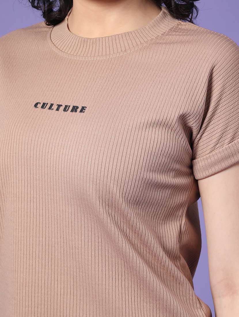 women solid short sleeve t-shirt - 22217458 -  Standard Image - 5