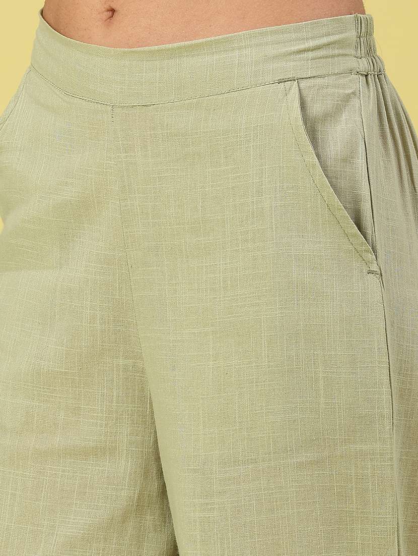 women solid mid rise calf length straight pant - 22217488 -  Standard Image - 5