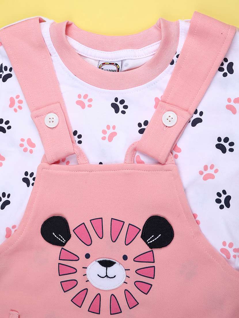 kids printed t-shirt with dungree set - 22217501 -  Standard Image - 3