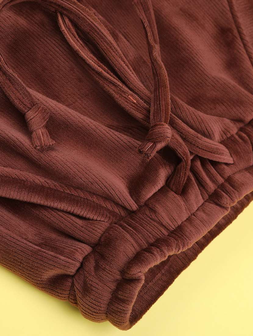 girls solid mid rise winterwear cargo - 22217518 -  Standard Image - 3