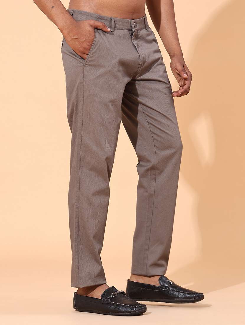 men grey cotton chinos casual trouser