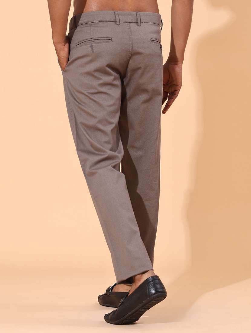 men grey cotton chinos casual trouser - 22217532 -  Standard Image - 3