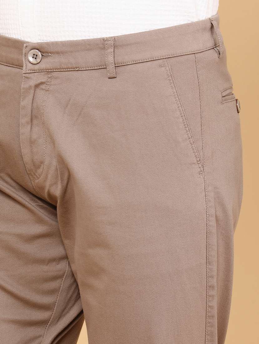 men brown cotton chinos casual trouser - 22217533 -  Standard Image - 3