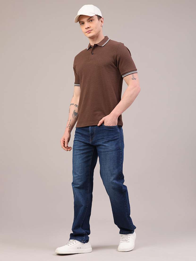 men self design short sleeve slim fit polo t-shirt - 22217576 -  Standard Image - 5