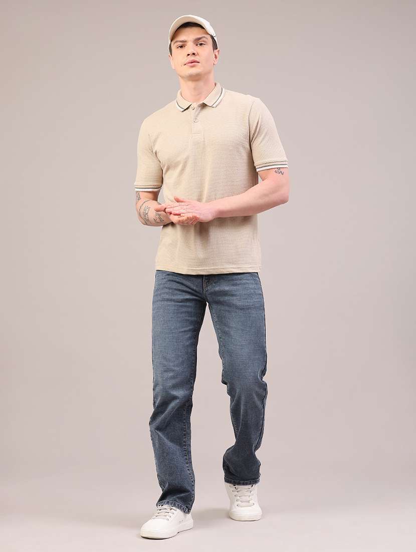 men self design short sleeve slim fit polo t-shirt - 22217577 -  Standard Image - 5