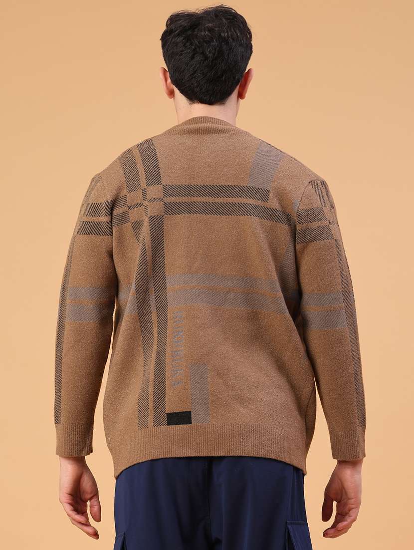 men self design long sleeve regular fit cardigan - 22217627 -  Standard Image - 3