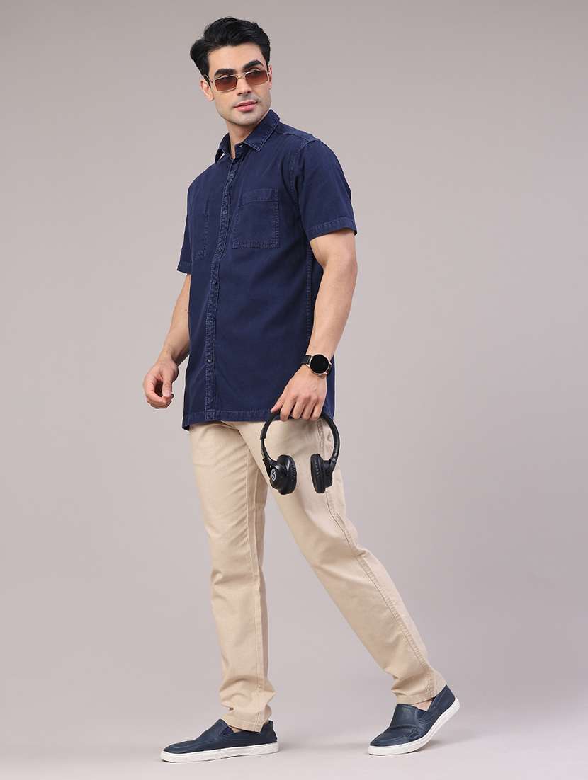 men solid short sleeve regular fit casual shirt - 22217628 -  Standard Image - 5