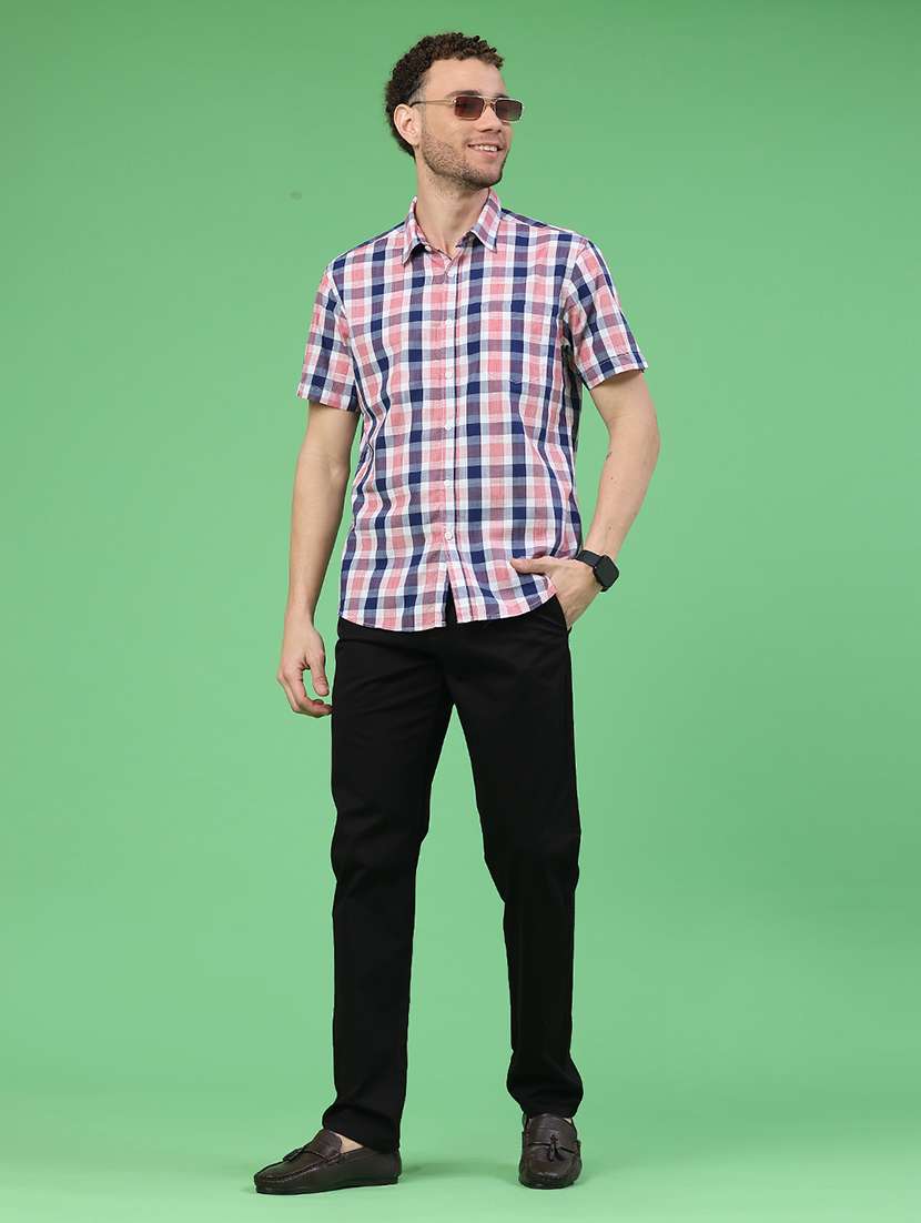men checkered short sleeve regular fit casual shirt - 22217659 -  Standard Image - 5