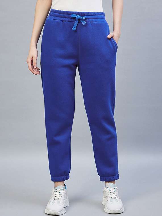 blue cotton joggers