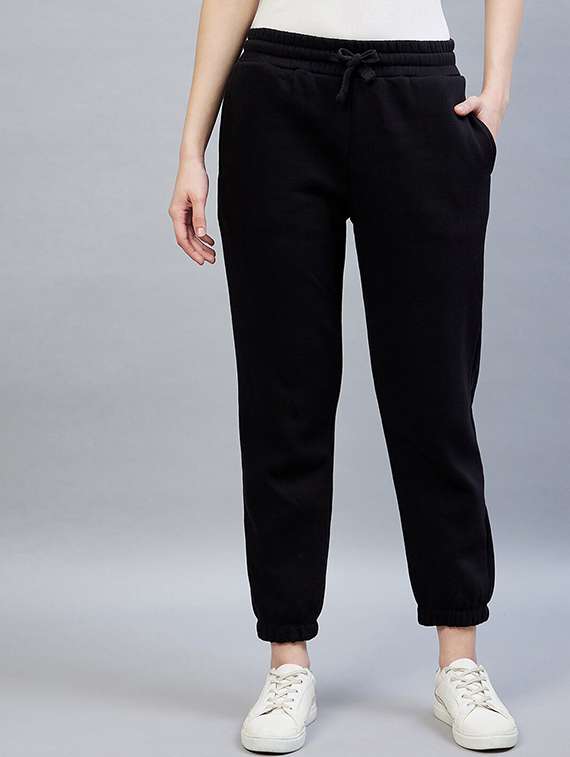 black cotton joggers
