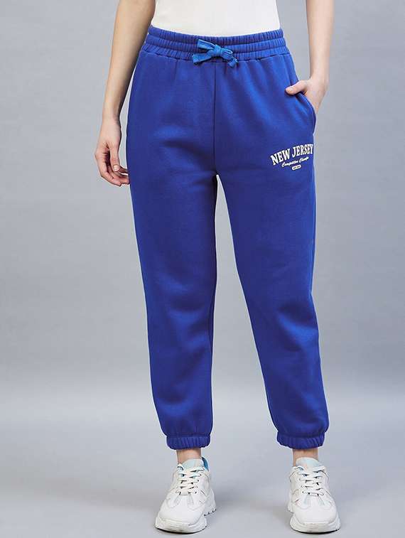 blue cotton joggers