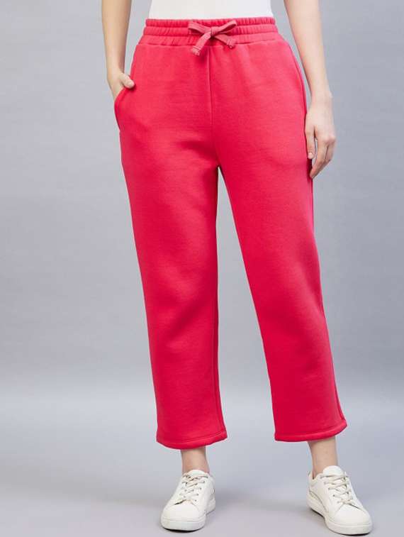 women solid mid rise track pant - 22217675 -  Zoom Image - 0
