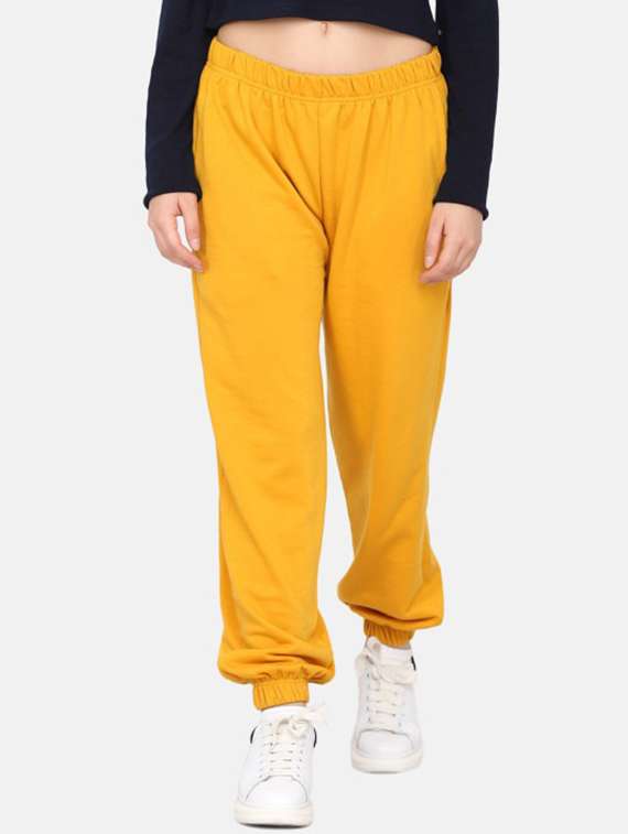 yellow cotton joggers