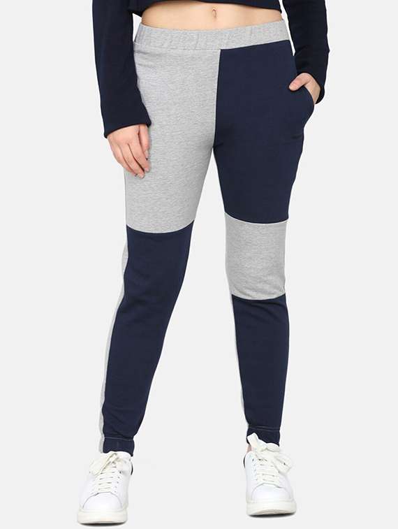 women color blocked mid rise jogger