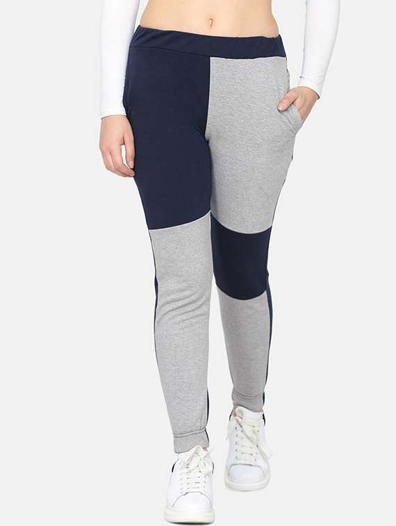 women color blocked mid rise jogger