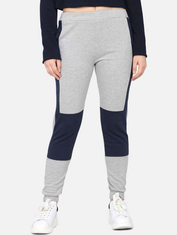 women color blocked mid rise jogger