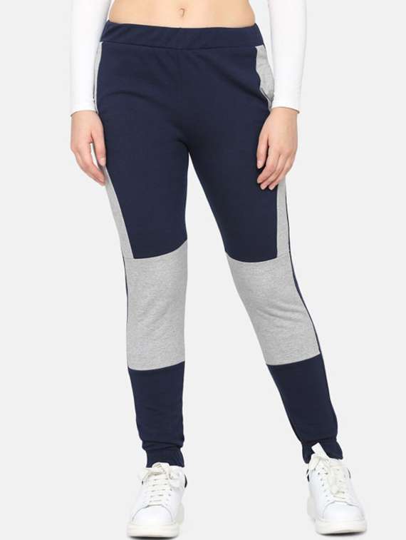 women color blocked mid rise jogger