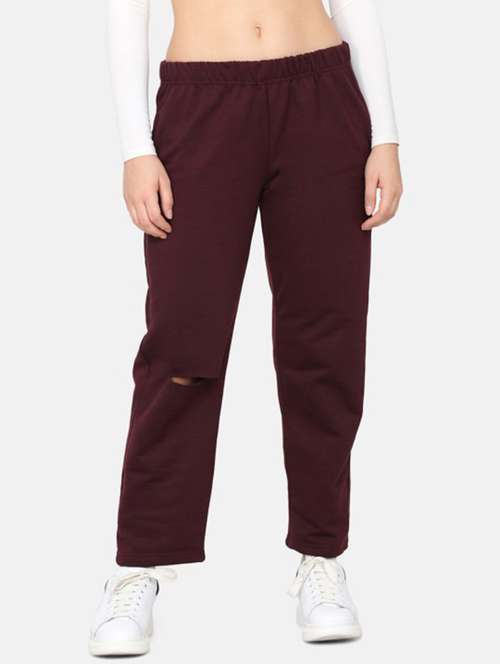 women solid mid rise track pant - 22217733 -  Standard Image - 0