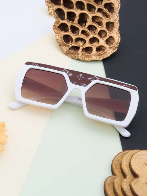 ted smith unisex wayfarer sunglasses i 100% uv protection  i  brown graded colour lens - 22217824 -  Standard Image - 0