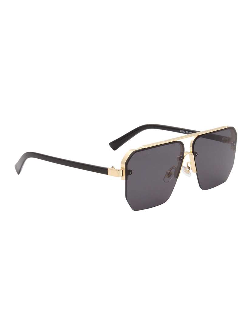 ted smith unisex aviator sunglasses i 100% uv protection  i  black colour lens - 22217830 -  Standard Image - 3